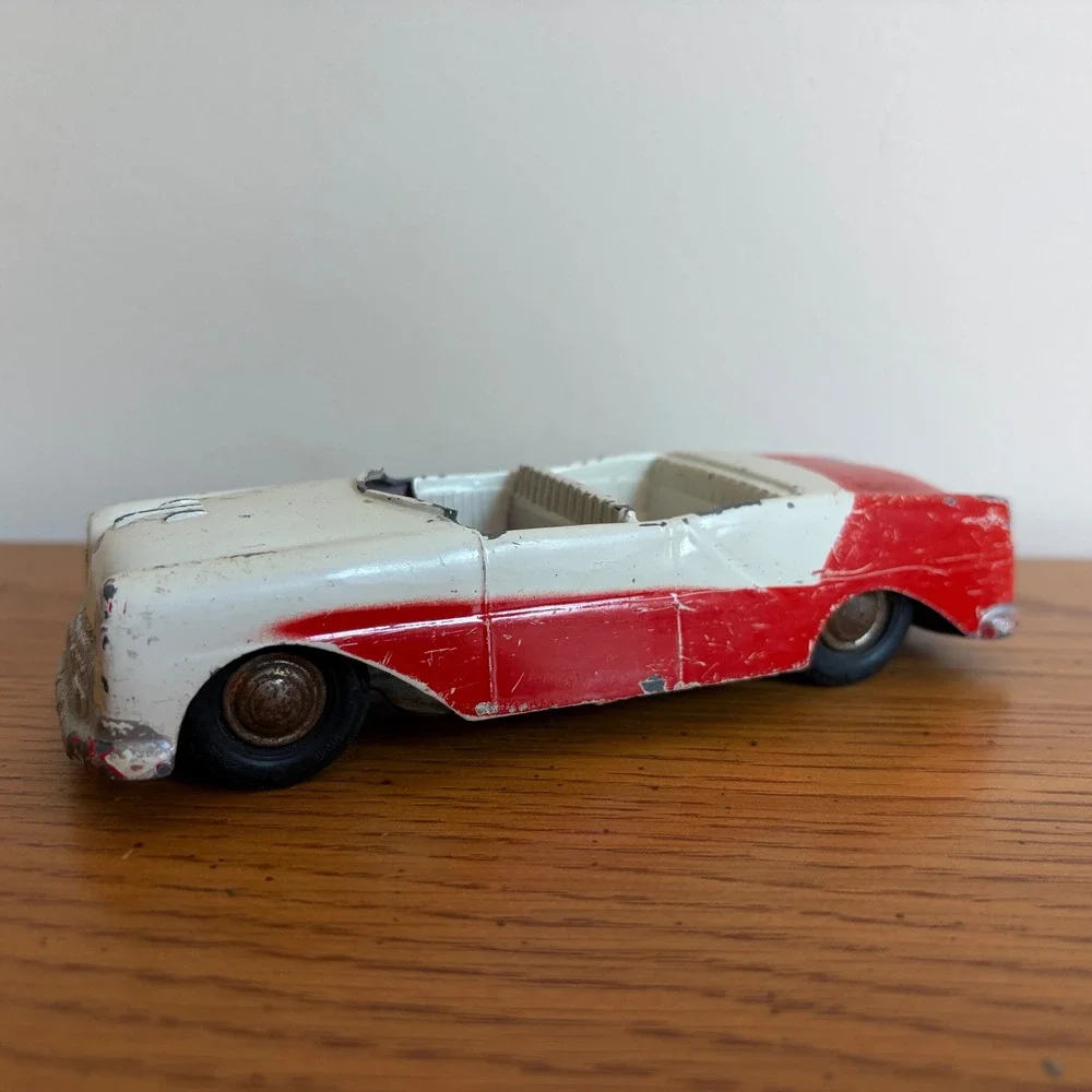 Vintage Renwal USA Diecast Metal Convertible Toy Car Red White 1950s Style